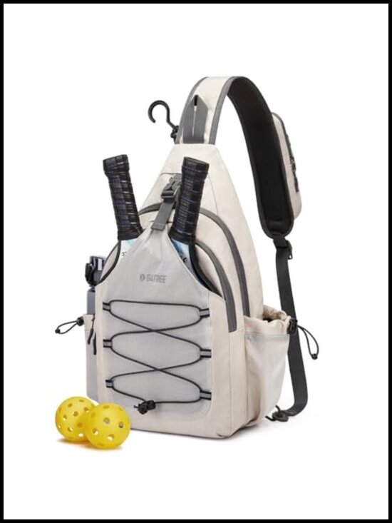 Pickleball Sling Bag Crossbody Backpack with Multiple Pockets